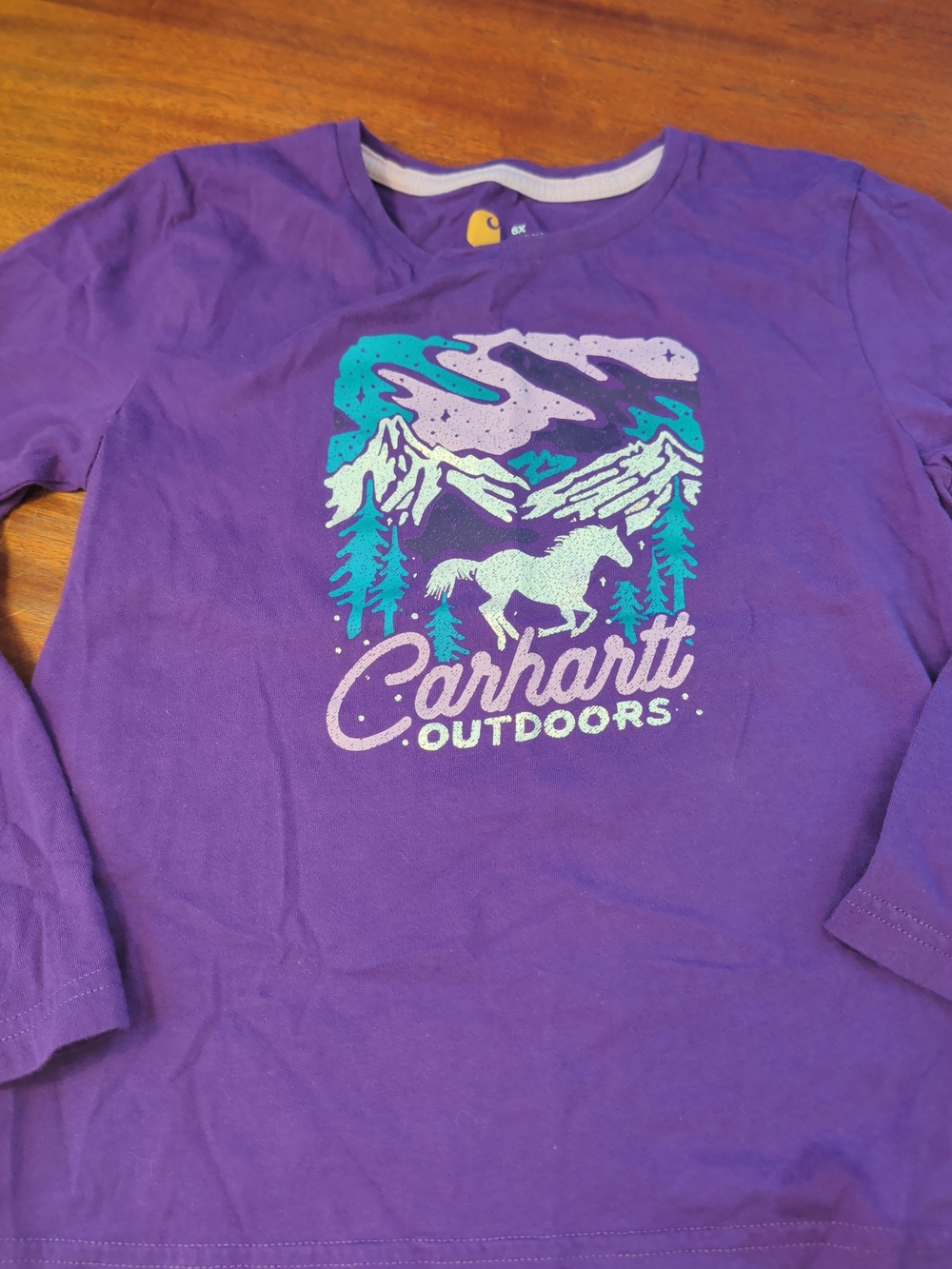 Girls Carhartt Purple Long Sleeve Shirt Medium Size 6x
